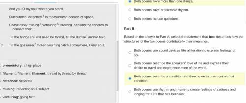 Read the two poems and answers part A and B