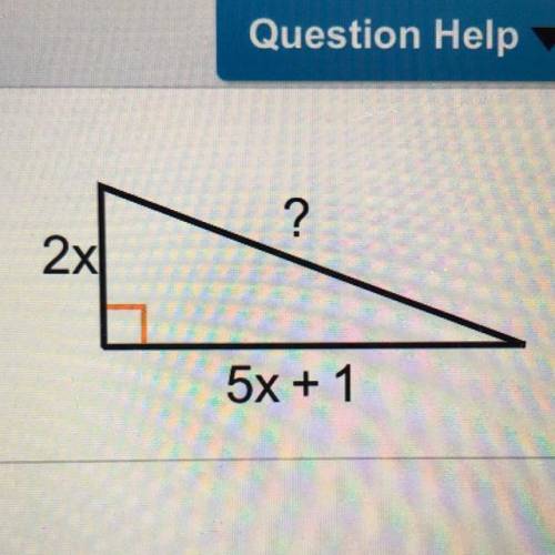 What is the length of the hypotenuse of the triangle when x = 3?