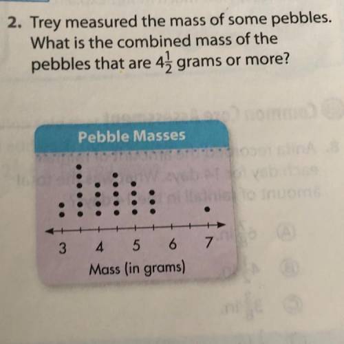Trey measured the mass of some pebbles what is