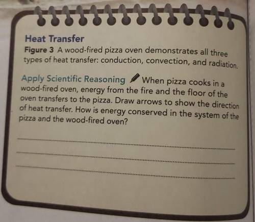 How is energy conserved in the system of the pizza and the wood-fired oven?please help lol​