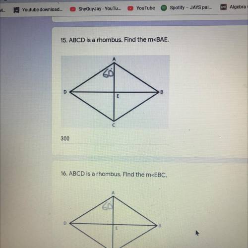ABCD is a rhombus. Find the m