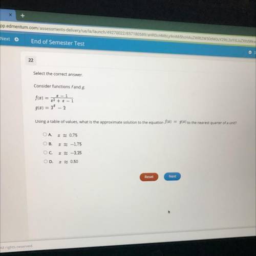 Select the correct answer.

Consider functions fand g.
f(x) = 52 +5-1
I-
910) = 36 - 2
Using a tab