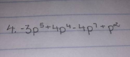 PLEASE HELP ILL MARK AS BRAINLIEST what is the specific name and degree of the following polyno