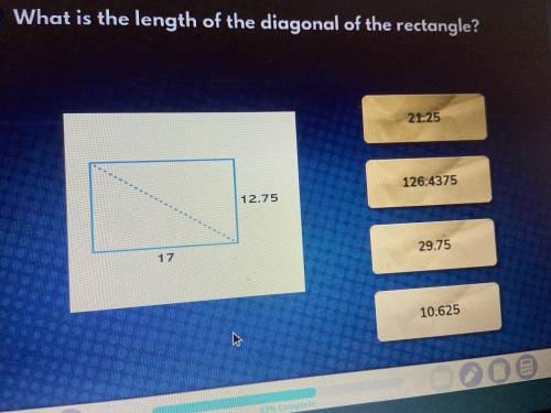What is the length of the diagonal of the rectangle?