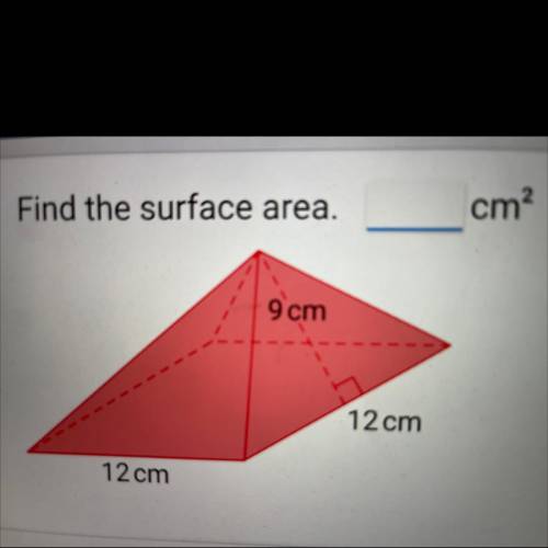 Can someone help me find the surface area of this pyramid please