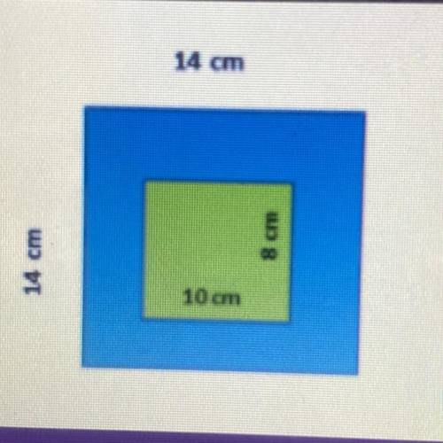 The green area of the figure above is grass.

The blue is a sidewalk. What is the area of the
side
