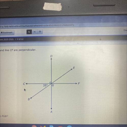 PLEASE HELP ASAP

In the figure below, line AD and line CF are perpendicular.
What’s the measure o