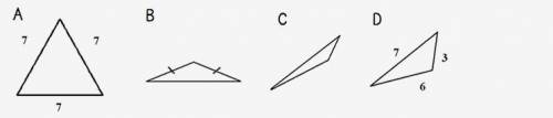 GIVING BRAINLIEST !!!

Which images below are scalene triangles?
Triangles A and D
Triangles B and