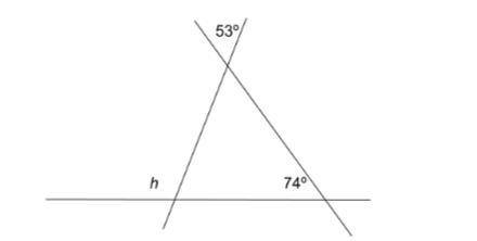 Find the value of the angle h in this triangle.