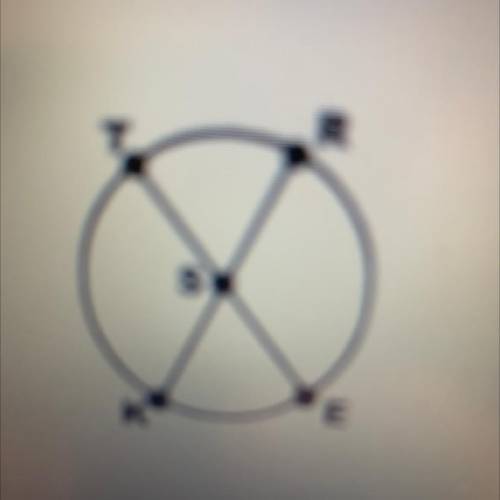 In circle S, TE and KR are diameters with m
determine whether each arc is a minor arc, a major arc,