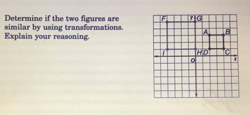 Determine if the two figures are similar by using transformations