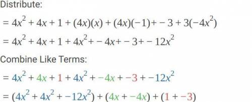 (2x+1)^2+4x(x-1)-3+3(-4x^2