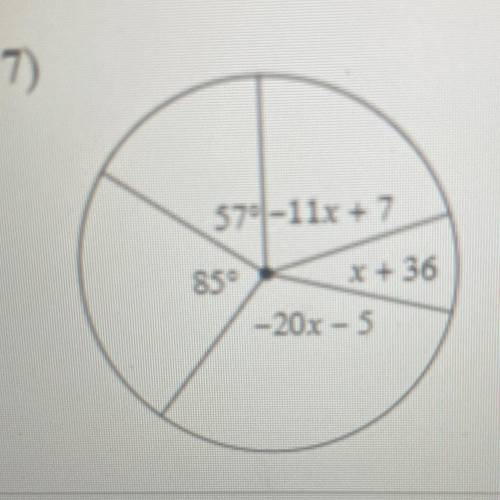 Solve for X. Assume that lines which appear to be diameter actual diameters.