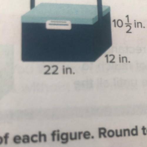 1. A cooler is in the shape of a rectangular

prism. What is the volume of the cooler?
Round to th