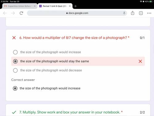 Can someone tell me why ''the size of the photograph would increase''

Is the correct answer and p