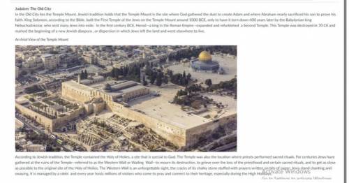 Can someone read some of this and give me the answer why ( The old city of Jerusalem, is important