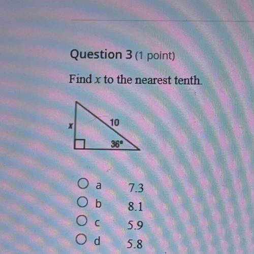 Find x to the nearest tenth, pls help