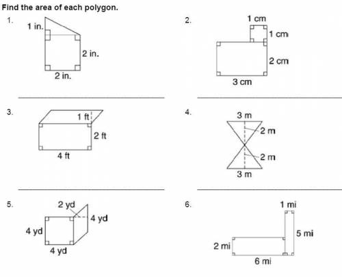 Find the area of each polygon.