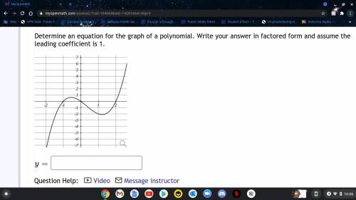 Determine an equation for the graph of a polynomial. Write your answer in factored form and assume