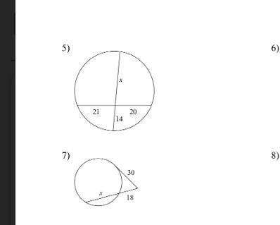 Solve for x, assume that lines which appear tangent are tangent (2 questions) PLS help me w my math