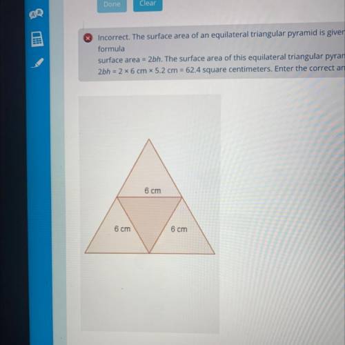 What is the surface area of pyramid formed from the net shown here the triangles are equilateral an