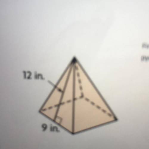 HELP PLS HOW DO I FIND THE LATERAL AREA OF THE SQUARE PYRAMID