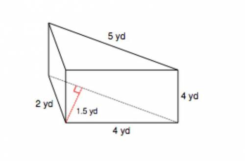 The base of a right rectangular prism has an area of 173.6 square centimeters and a height of 9 cen