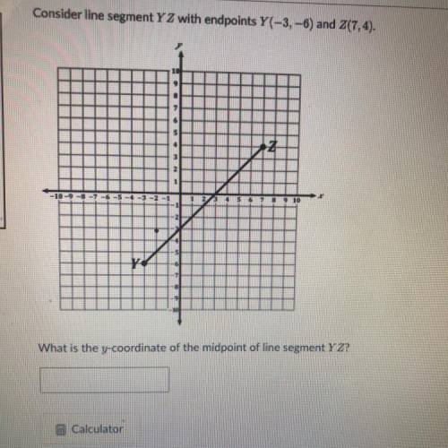 Consider the line segment YZ with endpoints Y(-3,-6) and Z(7,4). What is the y-coordinate of the mi