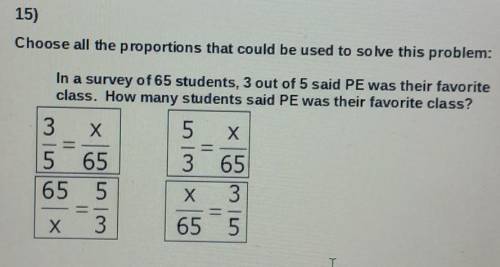 Plz help will mark brainliest if correct. plz tell me what you did

in a survey of 65 students, 3