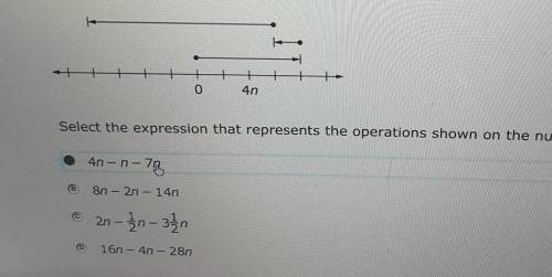 Select the expression that represents the operations shown on the number line.

(Look at picture)​
