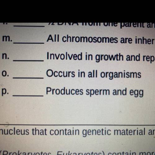 2. Read each statement and place a checkmark on the statements that accurately
describe MITOSIS.