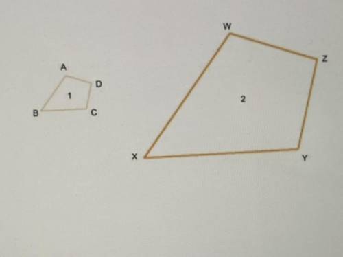 If Shape 1 is a scale copy of shape 2, What side corresponds of side AB?

A. XY
B. WZ
C. YZ
D. WX