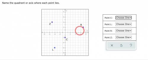 (8) Name the quadrant or axis where each point lies.