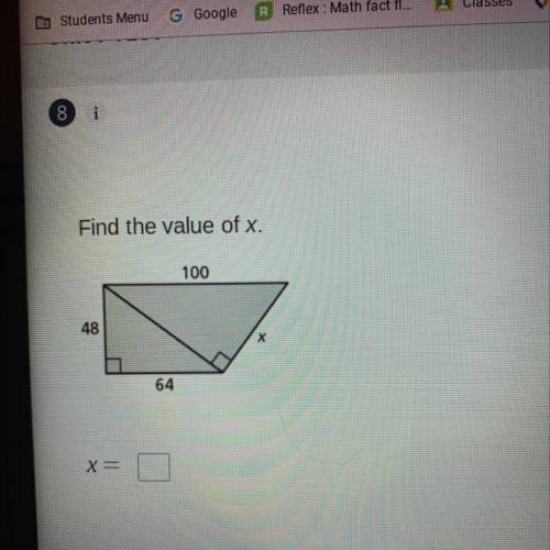 ￼￼ find the value of X.