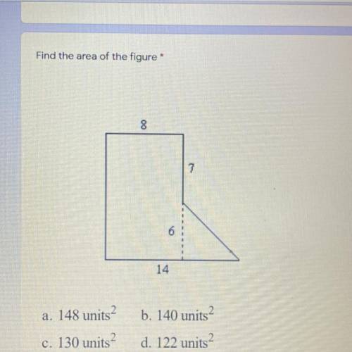 Find the area of the figure.
(20 pts)
