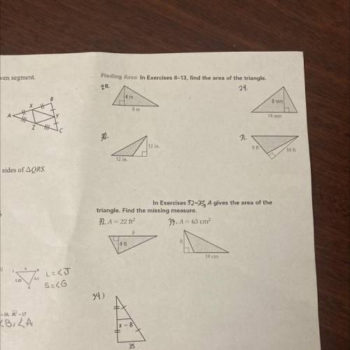 Finding the area of triangles