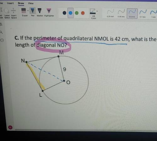 If the perimeter of quadrilateral NMOL is 42cm, what is the length of side NL? What is the length o