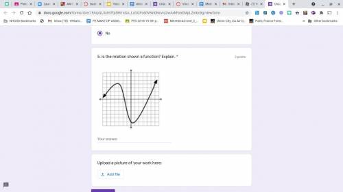 Is the relation shown a function? Explain. PLS FOR A TEST