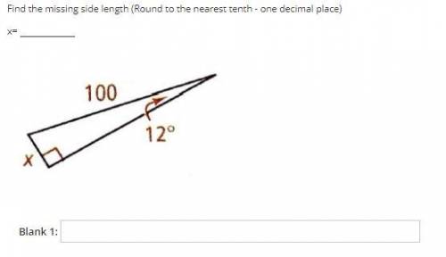 Find the missing side length (Round to the nearest tenth - one decimal place)