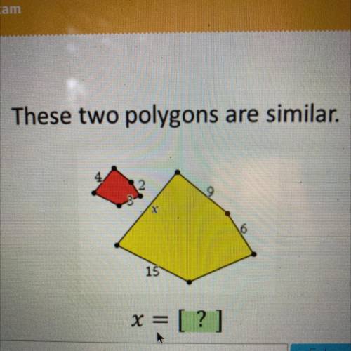 These two polygons are similar.
15
x = [?]