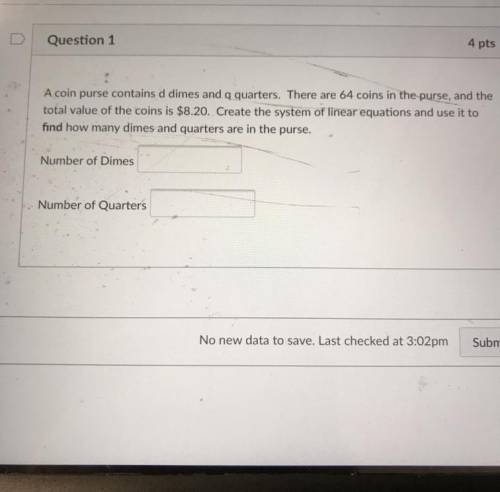 Need help on this one question on how many quarters and dimes