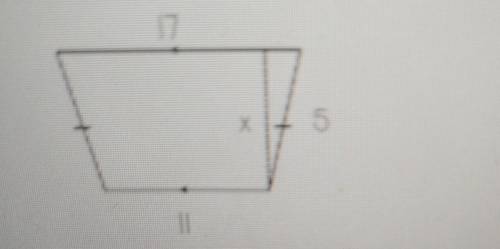 Please help.Find the values of the variable in each figure. 17 5 11 x.​