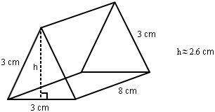 A cheese is in the shape of right prism with a triangular base and its dimensions are as shown.

W