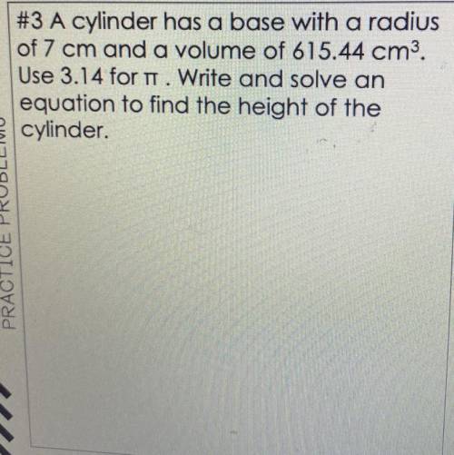 Find the height of the cylinder