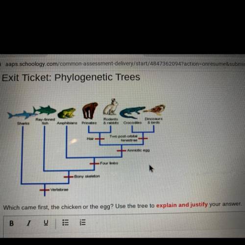 Exit Ticket: Phylogenetic Trees

Ray-finned
fith Amphibians Primates
Sharks
Rodent
Srabbit Crocodi
