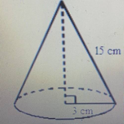 Find the surface area of the cone in the terms of pi
