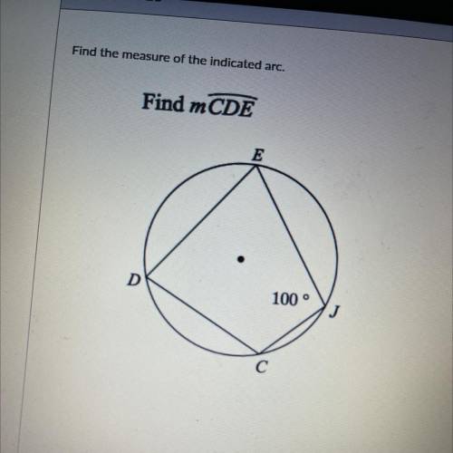Find the measure of the indicated arc