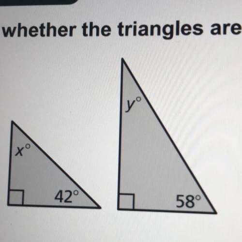 Can someone please tell me if these triangles are similar or not, and why.