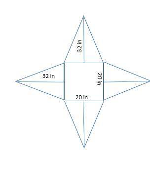 Use the net to find the surface area of the square pyramid.

1520 in2
1680 in2
1440 in2
1260 in2