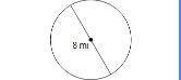 Find the area of this circle. Use your calculators value of pi. Round answers to the nearest tenths